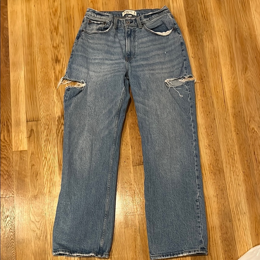 Abercrombie & Fitch The Boyfriend Mid Rise Blue Jeans